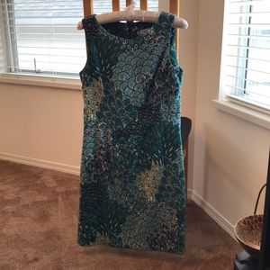 Dress in peacock colors